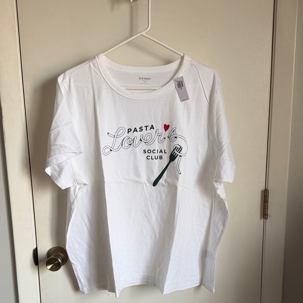 Old Navy White 'Pasta Lover's Social Club' Graphic Tee for Women